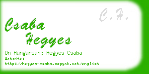 csaba hegyes business card